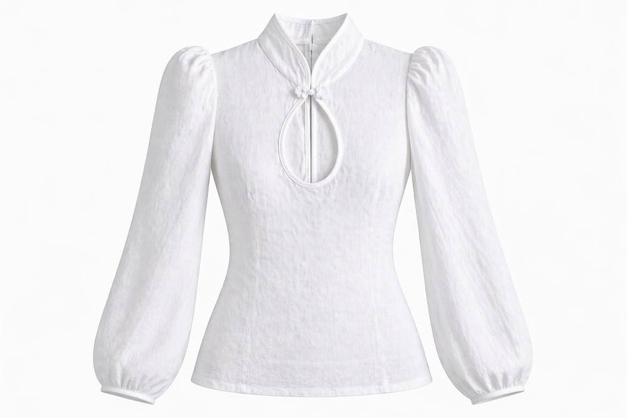Yumeji Classic Linen Blouse, Long Sleeve, the garment