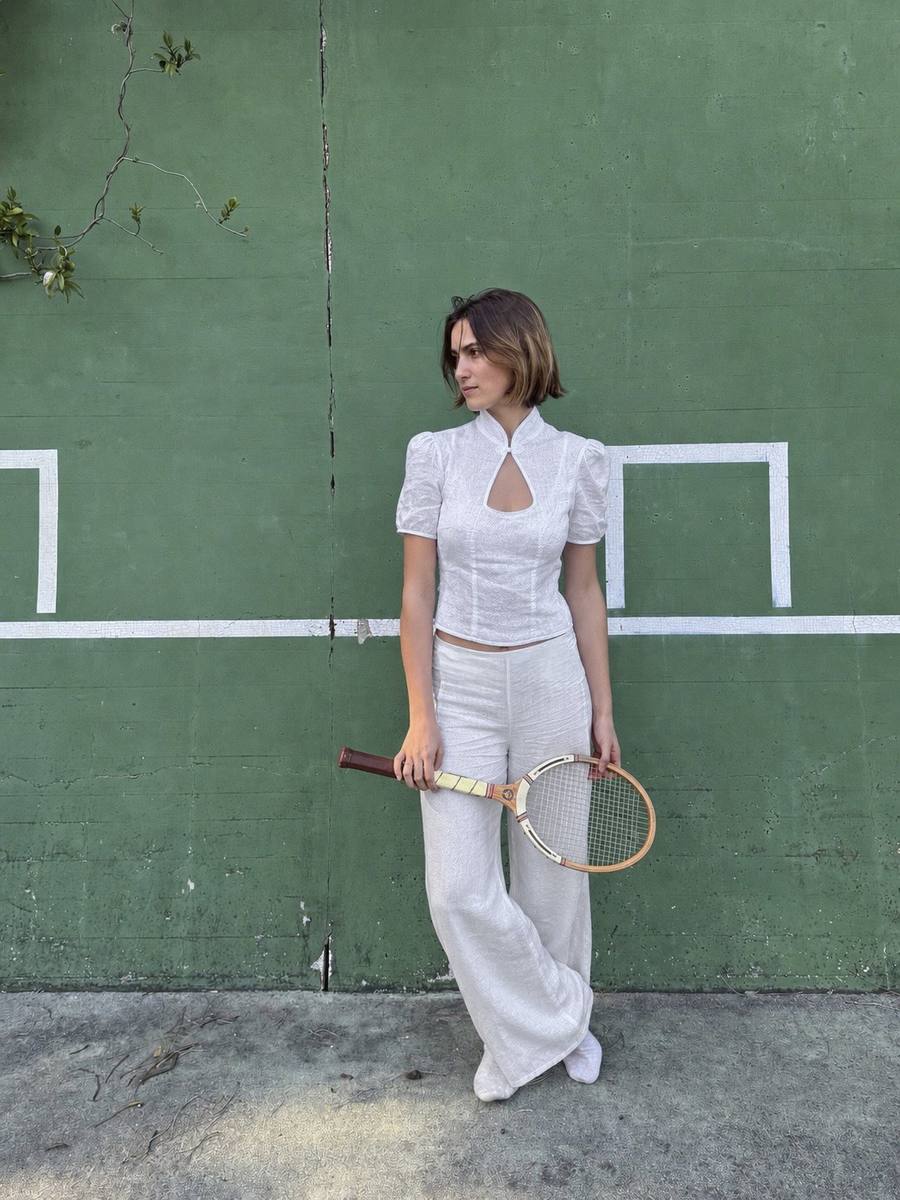 Yumeji Classic Linen Blouse, Short Sleeve