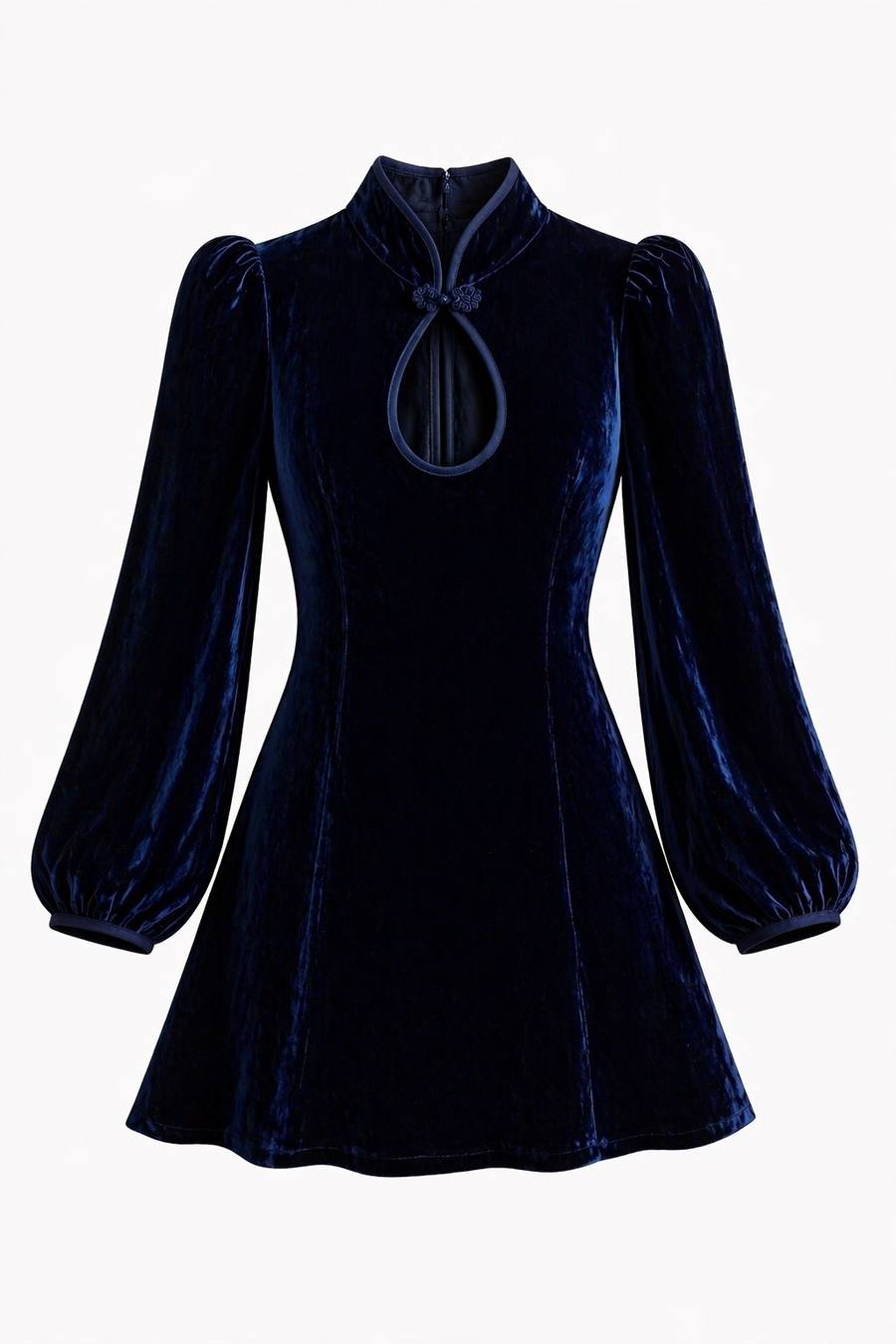 Yumeji Classic Velvet Dress, Long Sleeve, the garment