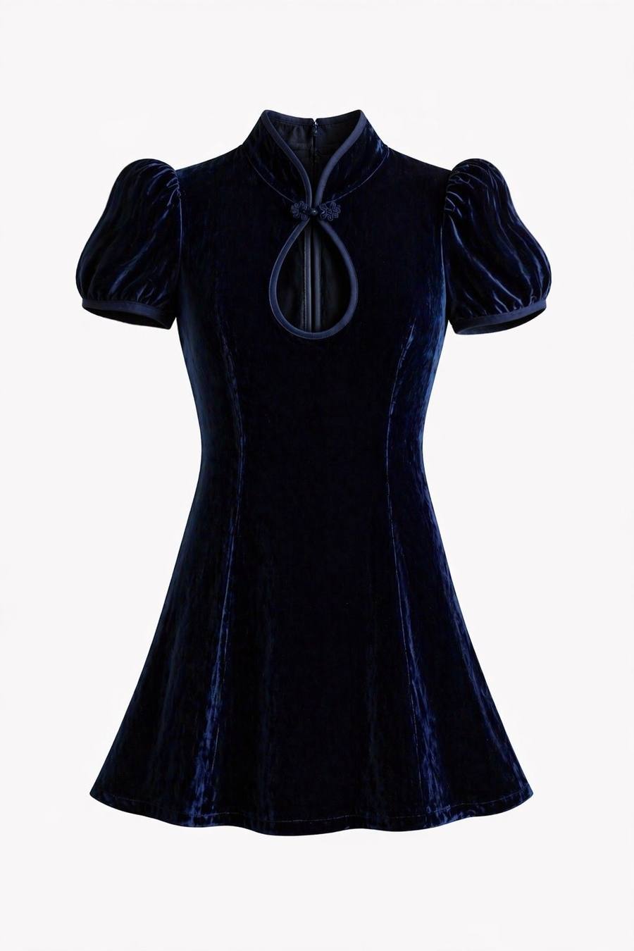 Yumeji Classic Velvet Dress, Short Sleeve, the garment
