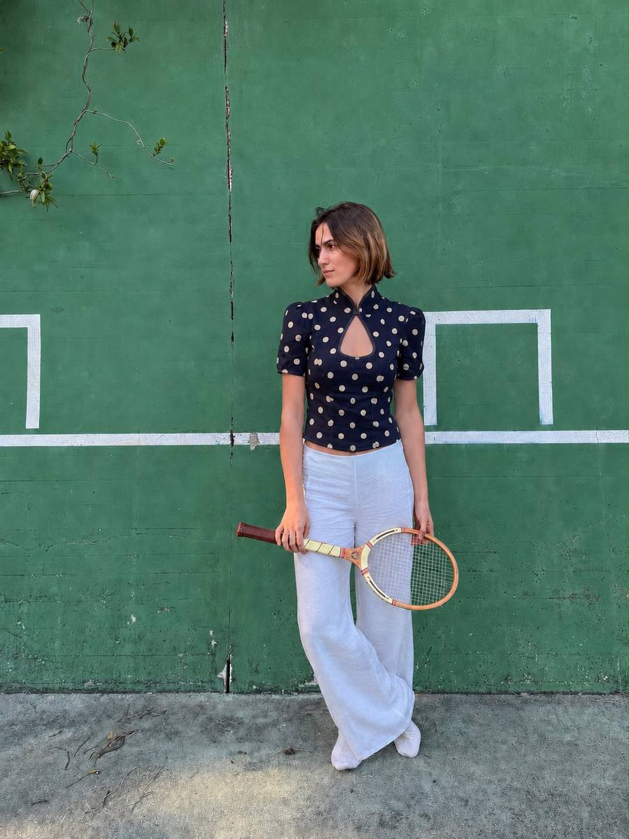 Yumeji Dalmata Blouse, Short Sleeve