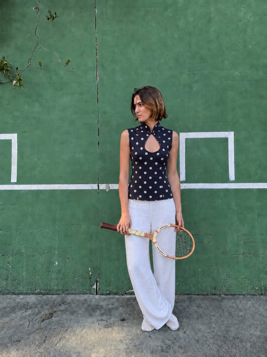 Yumeji Dalmata Blouse, Sleeveless