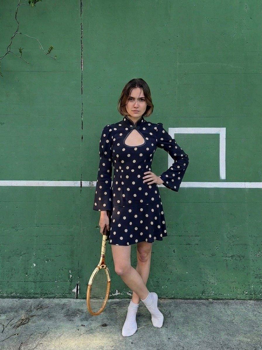 Yumeji Dalmata Dress, Long Sleeve