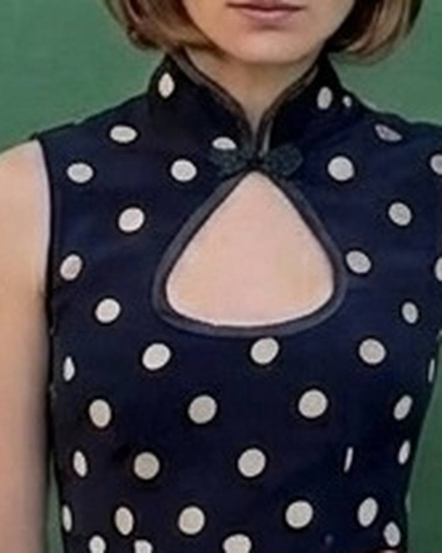 Yumeji Dalmata Dress, Sleeveless, worn, at the bust