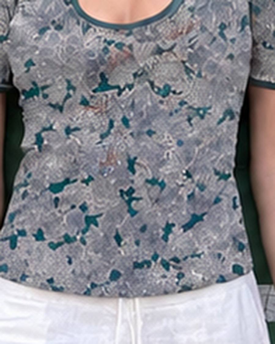 Yumeji Lilibet Blouse, Short Sleeve, worn, at the bust